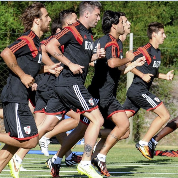 River entrenando. El Millonario enfrentará a San Lorenzo.