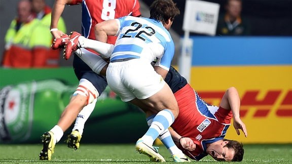 Así fue el tackle peligroso de Marcelo Bosch ante Namibia por el que lo sancionaron.