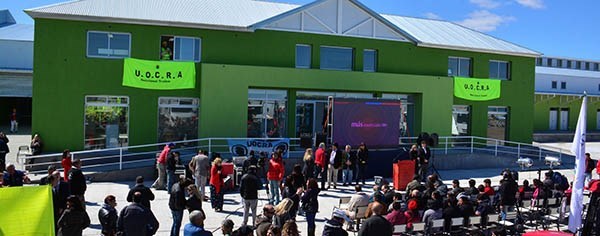 Casa nueva. Una postal del Mercado Concentrador que aunque se instaló en Trelew, el Gobierno quiere que se convierta en una referencia productiva para la Patagonia. 