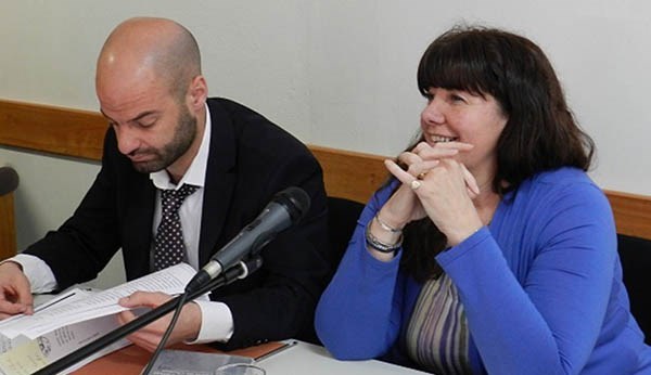 Dúo. Germán Kexel y la ministro Dufour, durante la audiencia. 