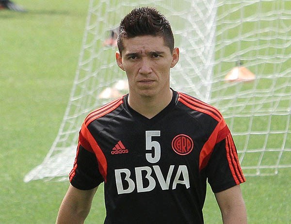 Matías Kranevitter en uno de sus últimos entrenamientos en River.
