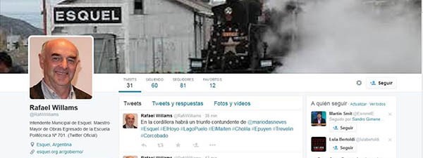 Una captura de la cuenta de Twitter “trucha” de Williams de la cual salieron varios mensajes.