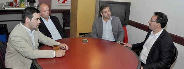 Cumbre. La cúpula de Lotería se reunió con el intendente de Trelew para buscar estrategias conjuntas.