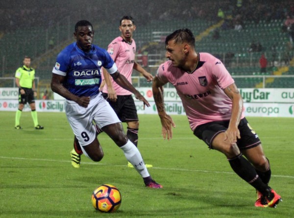 Con doblete de Fofana, Udinese remontó y  consiguió una victoria a domicilio sobre Palermo 3-1.