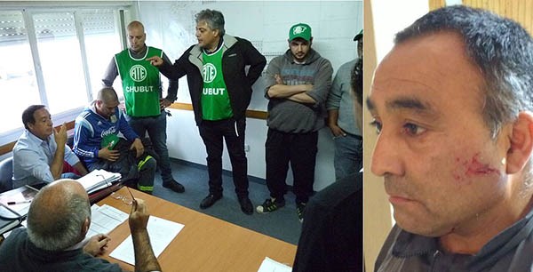 Postales. Quiroga exigió respuestas en el municipio (izquierda) por la agresión a un gremialista. 