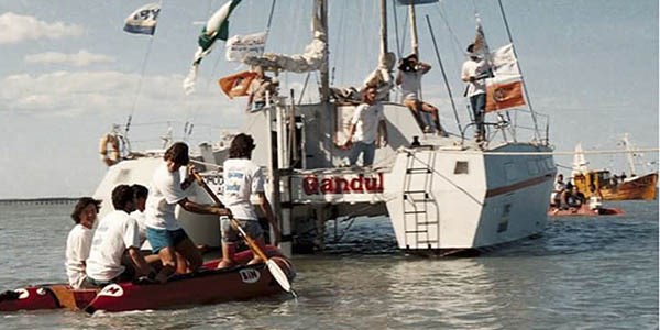 El 13 de Diciembre de 1992, el Velero Gandul tuvo su primer contacto con el mar.