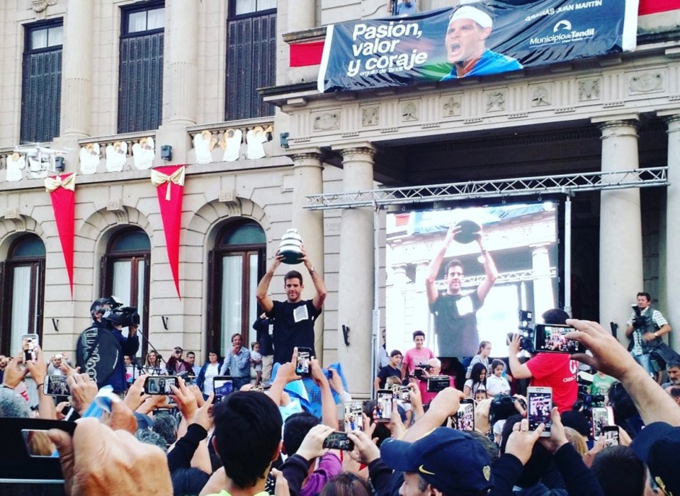 Juan Martín Del Potro fue recibido como un héroe en Tandil.
