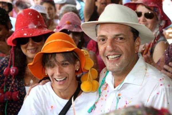 Massa disfrutó del carnaval de Purmamarca.