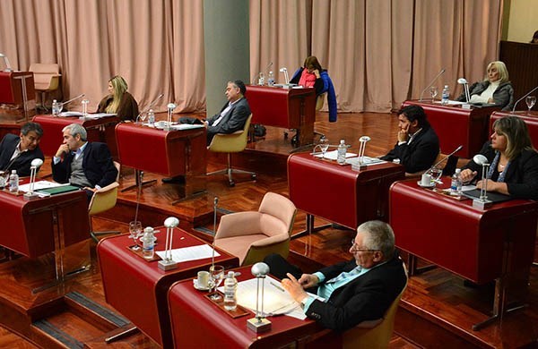 Bloques. Una postal del parlamento durante la discusión que se dio en la capital antes de la cumbre de hoy.