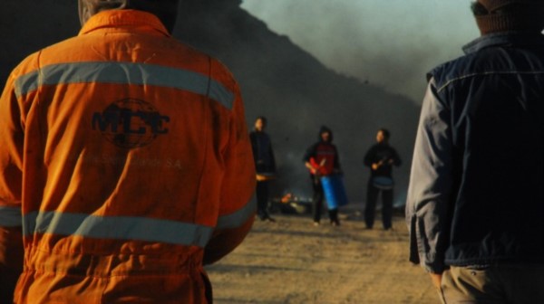 Trabajadores mineros iniciaron medida de fuerza (imagen diario Río Negro)