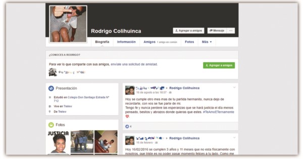 Activa. La cuenta aún no ha sido considerada como “perfil conmemorativo” por Facebook Corporation.