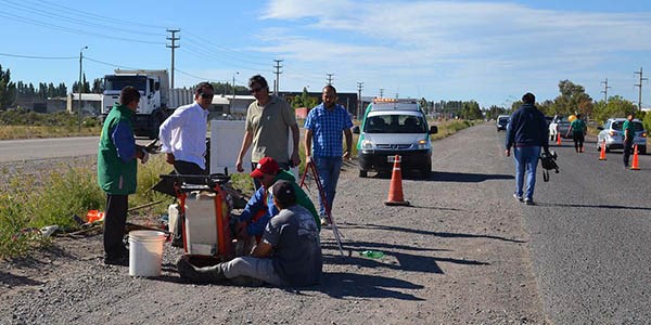 El titular de Planeamiento estuvo supervisando los trabajos realizados sobre la avenida de Trelew.
