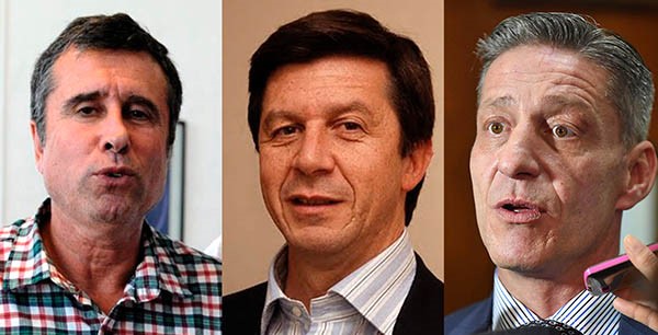 Coincidencia. Desde la izquierda, Fueyo, Menna y Arcioni cancelaron sus cierres de campaña.