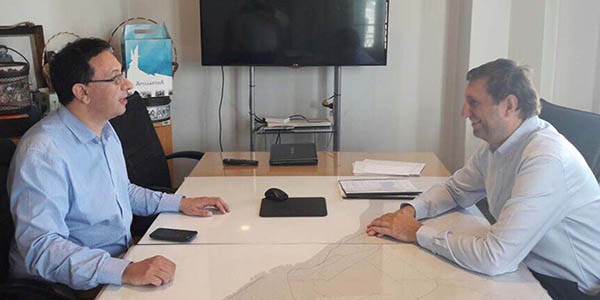 Frente a frente. Maderna y De Celis discutieron la evolución en la aprobación de las obras para Trelew.