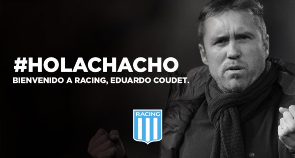 Racing le dio la bienvenida a Coudet a través de la cuenta de twiter.