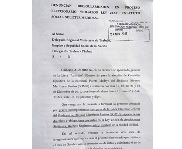 La denuncia presentada.