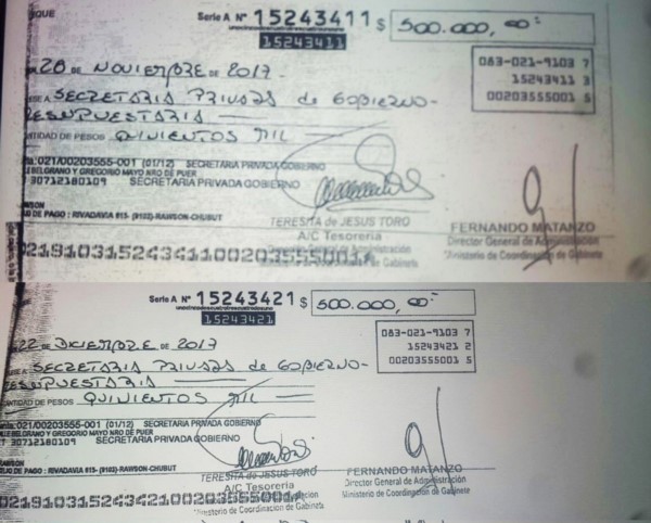 Valores. Los cheques de la polémica que nunca se cobraron por ventanilla sino que se depositaron. 