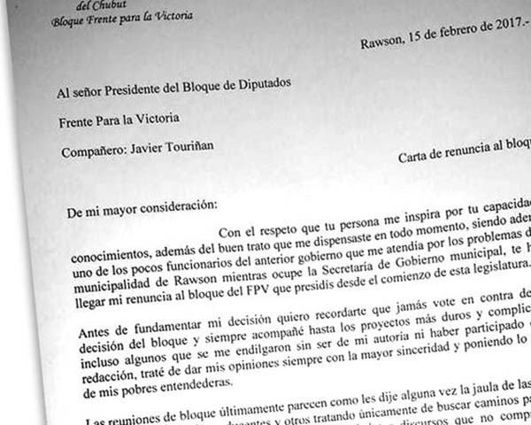 Renuncia. “Las reuniones de bloque parecían la jaula de las locas”.