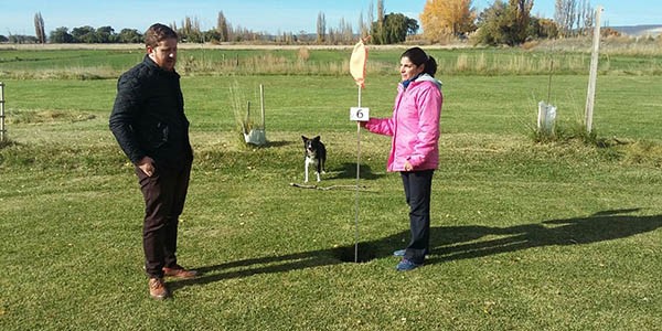 Todo listo. Una postal del jefe comunal en su paso por el campo de polo que se habilitará mañana a las 10. 