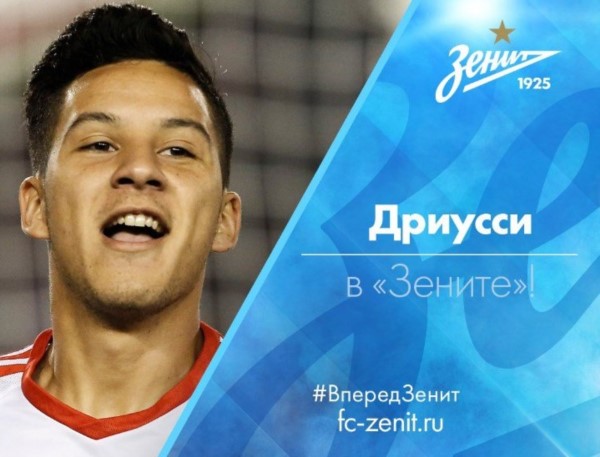 El delantero argentino Sebastián Driussi es nuevo jugador del Zenit por 15M€.