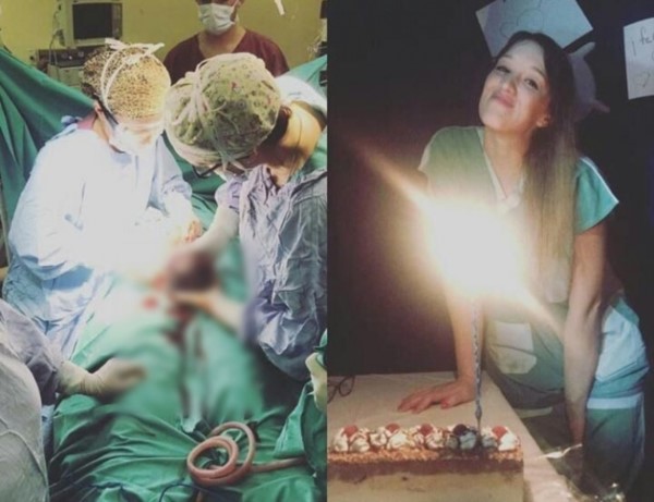 La joven celebró el cumpleaños durante su primera intervención quirúrgica.