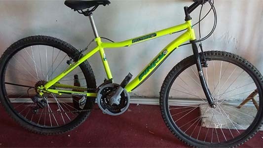 Entre los elementos incautados, apareció esta bicicleta rodado 26, robada días antes en la zona sur. 
