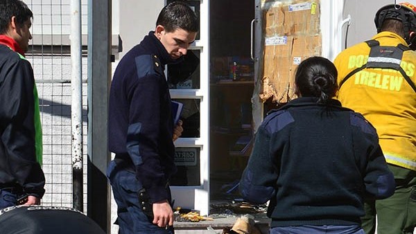 Las pericias de la Policía en el lugar tras los hechos del domingo.