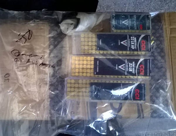 En el procedimiento policial se constató un arma de fuego y balas.