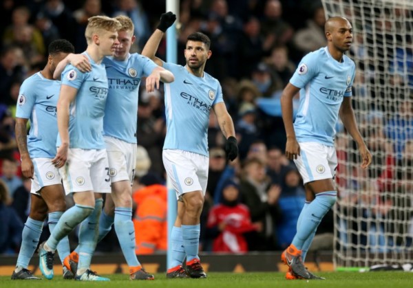 Imparable estuvo Agüero en la goleada del City anotó cuatro de los cinco goles.
