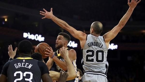 Manu Ginóbili la rompió, pero Golden State Warriors igual aplastó a San Antonio Spurs.