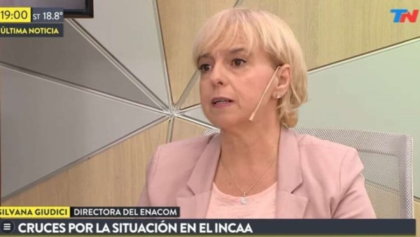 Giúdici en un programa del canal de noticias TN, del Grupo Clarín, al que siempre se la vinculó.