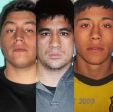 Buscados. Mauro Cornejo, Franco González y Rocco Lucca, los tres evadidos de la Alcaidía de Trelew.