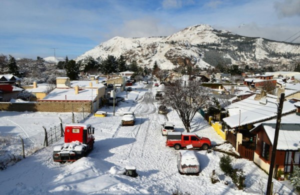 Esquel. La ciudad cordillerana vestida de blanco en lo que se anticipa como un invierno muy duro en Chubut.