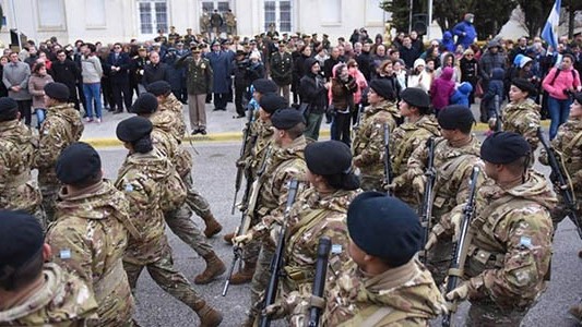 El acto central se realizó frente al Comando de la Brigada de Infantería Mecanizada IX.