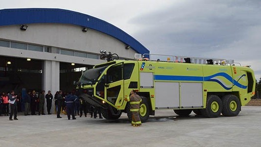 Simulacro. Una postal del procedimiento que mostró como se trabajará ante una emergencia en Esquel. 
