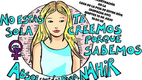El afiche con la convocatoria a la marcha del martes próximo por Nahir Galarza.