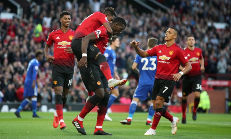 Pogba, de penal, marcó el primer tanto del United.