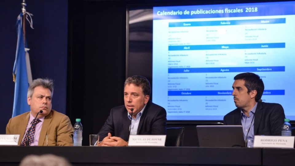 El secretario de Hacienda de la Nación, Rodrigo Pena , junto al ministro Nicolás Dujovne.