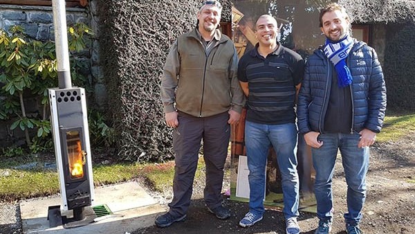 Los emprendedores chubutenses ganadores, Guillermo González, Gustavo Díaz y Gonzalo Romano.
