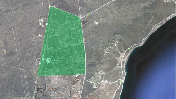El mapa muestra el área de interrupción en el servicio de agua potable que afectará a la zona de El Doradillo.