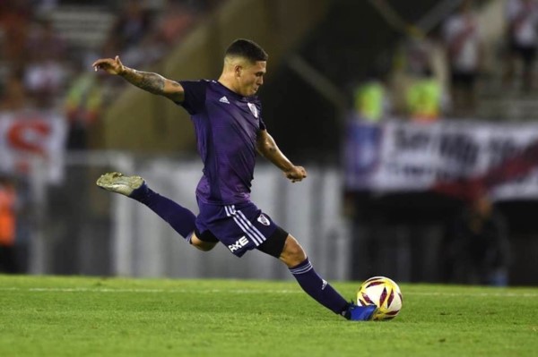 Juan Fernando Quintero, quien se perdería los próximos partidos ante Godoy Cruz y Vélez por una tendinitis en el isquiotibial izquierdo.