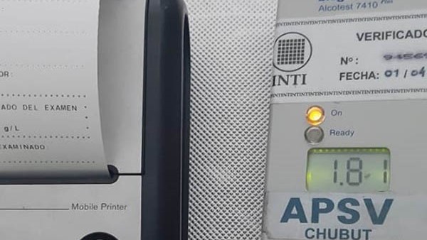 El test de APSV arrojó un positivo de alcohol en sangre de 1,81 g/litro.