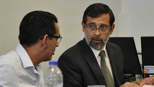 El fiscal Fernando Rivarola en la audiencia contra Mauricio Santos.