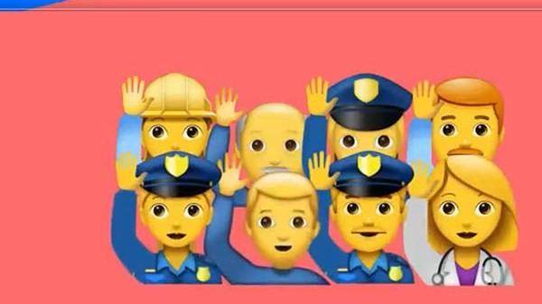 Detalles. Tres policías aparecen entre los emojis de Papaiani. 