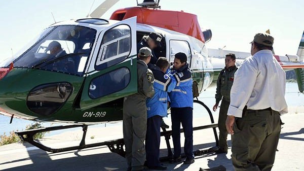 Durante un procedimiento de la fuerza de gendarmes, la deportista fue llevada a bordo de un helicóptero. 