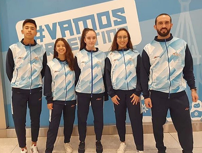 Los chubutenses Solis, Echeverría, Cambareri, Mercado y Guagliarello.