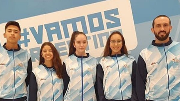 Los chubutenses Solis, Echeverría, Cambareri, Mercado y Guagliarello.