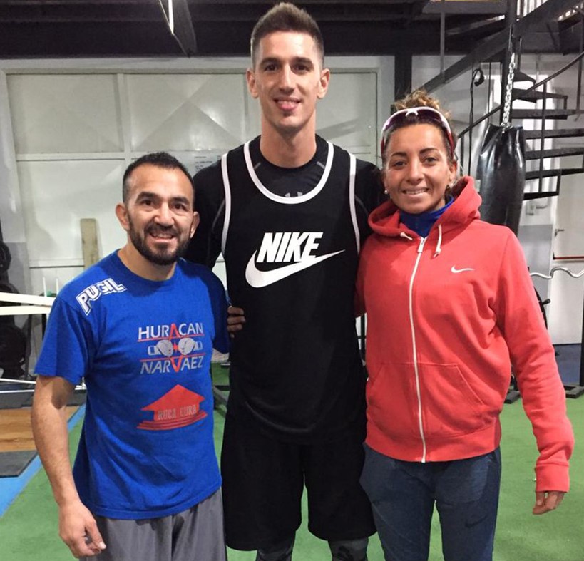 Omar Narváez, Nicolás de los Santos y Vanshi Thomas, juntos ayer.