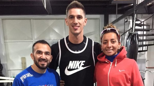 Omar Narváez, Nicolás de los Santos y Vanshi Thomas, juntos ayer.