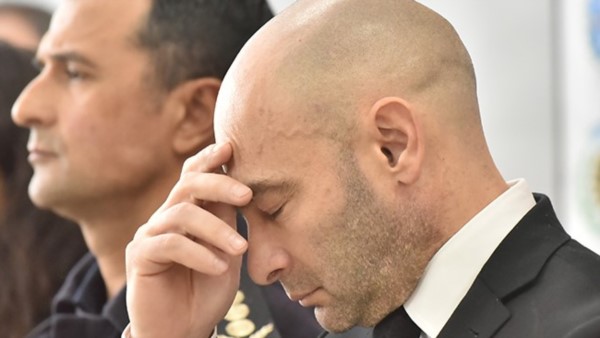 Descompensado. Massoni evidenció en pleno acto una baja de presión.